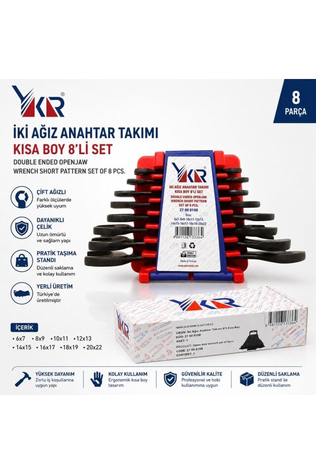 AÇIK AĞIZ ANAHTAR TAKIMI 8 Lİ