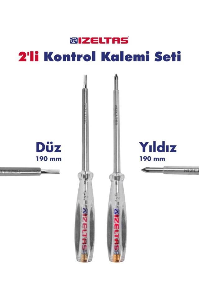 2 li Kontrol Kalem Seti Düz ve Yıldız Uç 190 mm
